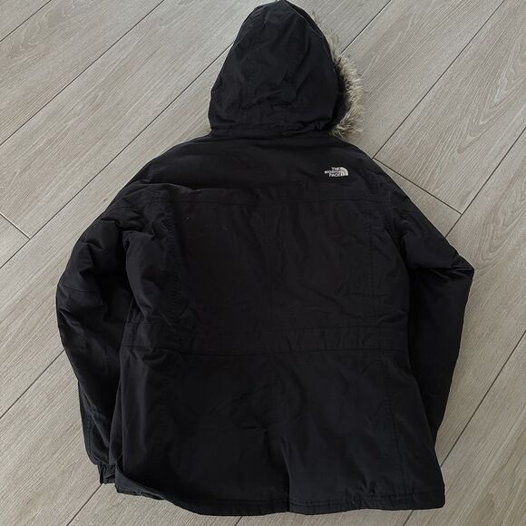 The North Face Jacket Womens XL Black Goose Down Faux Fur Coat Parka Hyvent - Picture 10 of 14